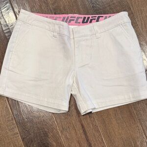 UFC Women's White Shorts with Pink Waistband